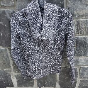 lululemon athletica Black and White Floral Cowl Neck Sweatshirt